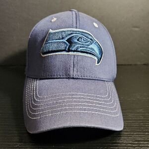 Seattle Seahawks Cap Hat One Size‎ Stretch Flex Navy Blue NFL Team Apparel